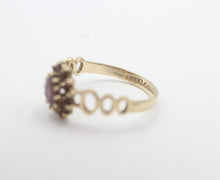 Vintage 9ct Gold Garnet Cluster Ring Edinburgh L 1/2