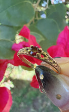 Vintage Dainty 9ct Yellow Gold Garnet Ring Size M