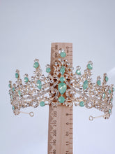 Mint Green Crystal Tiara - Elegant Tiara for Weddings & Events