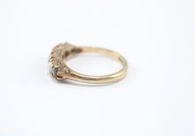 Vintage Birmingham 9ct Gold Garnet Opal Ring