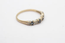 Vintage 9ct Gold Sapphire Diamond Ring Size K London 1986