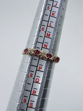 Vintage 1986 Ruby Diamond Eternity Ring 9ct Gold Size O