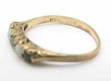 Birmingham 1976 9ct Gold Emerald Opal Five Stone Ring Size P