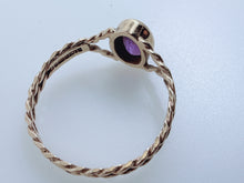 British Vintage 9ct Gold Purple Amethyst Solitaire Ring