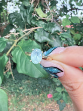 Vintage 1980s 9ct Gold Aquamarine Solitaire Ring Size K
