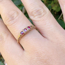 Vintage Birmingham 9ct Yellow Gold Pink Ruby Ring Size M 1/2