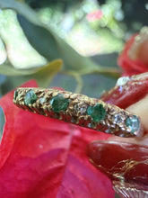 Vintage 1987 9ct Gold Emerald Diamond Ring Size O