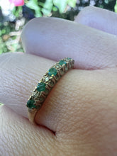 Vintage 1987 9ct Gold Emerald Diamond Ring Size O