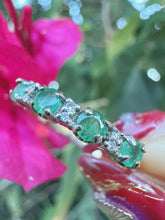 Vintage 2004 9ct Gold Emerald Diamond Ring Size O 1/2