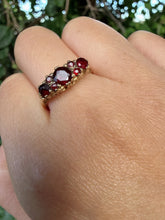Vintage 9ct Gold Garnet Ring Size P Birmingham 1993