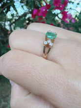 Vintage 2005 9ct Gold Emerald & Diamond Ring Size N