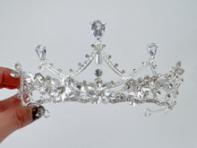 Women unique bride Prom Party Crystal Silver Color Tiara Crown