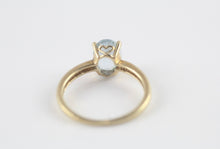 Vintage 1980s 9ct Gold Aquamarine Solitaire Ring Size K