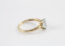 Vintage 1980s 9ct Gold Aquamarine Solitaire Ring Size K