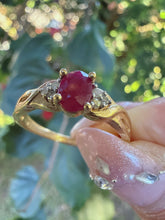 Vintage 9ct Gold Pink Ruby & Diamond Dress Ring – Size S