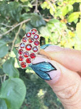 Vintage 9ct Gold Garnet Cluster Ring Size P