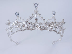 Women unique bride Prom Party Crystal Silver Color Tiara Crown