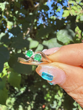 Vintage 9ct Gold Emerald Toi et Moi Ring Size K