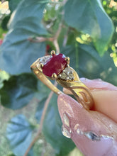 Vintage 9ct Gold Pink Ruby & Diamond Dress Ring – Size S