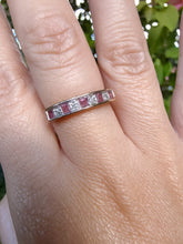 Vintage 9ct Gold Ruby Diamond Eternity Ring Size N
