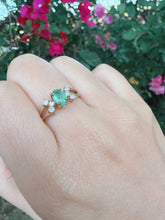 Vintage 2005 9ct Gold Emerald & Diamond Ring Size N