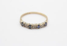 Vintage 9ct Gold Sapphire Diamond Ring Size K London 1986