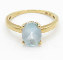 Vintage 1980s 9ct Gold Aquamarine Solitaire Ring Size K