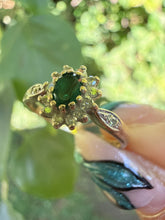 Vintage Birmingham 9ct Gold Emerald Diamond Ring Size N