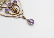 Antique Edwardian 9ct Rose Gold Amethyst Pendant