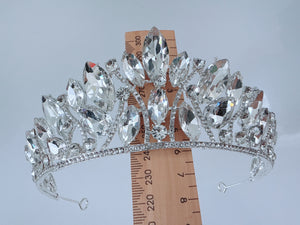 Luxury Silver Ice Queen Crystal Crown - Regal Wedding, Gala, and Special Event Tiara