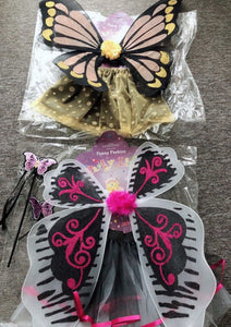 Girl Kid Children Fairy Party Butterfly Wing Insect Headband Costume Skirt set
