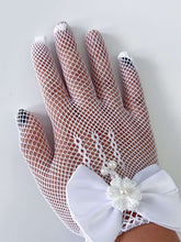 Flower Girls Ball Dance Party Fancy Wedding Net Bow Short Black Red White Gloves