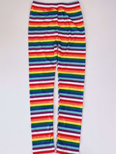 Kids Girls children Leopard Or Rainbow Stripe Stretch Leggings Pants 5-9 years