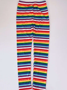 Kids Girls children Leopard Or Rainbow Stripe Stretch Leggings Pants 5-9 years