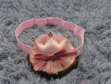 Girls Kids Baby Elastic Princess Birthday Party Lace Crown Tiara Hair Head Band - Elegant Tiara for Weddings & Events Pink