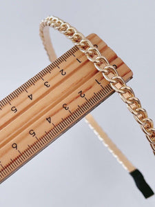 Women Girl Chic Rock Gold Metal Braided Chain Look Hair Head band headband Hoop
