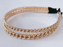 Women Girl Chic Rock Gold Metal Braided Chain Look Hair Head band headband Hoop