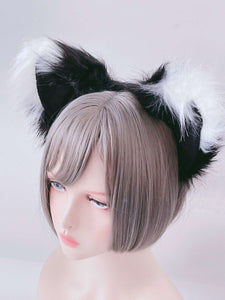 Women Fluffy long Fur Cat Kitty Fox Costume Animal Ear Party Hair head band