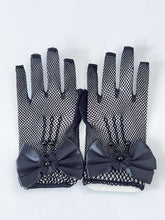 Flower Girls Ball Dance Party Fancy Wedding Net Bow Short Black Red White Gloves
