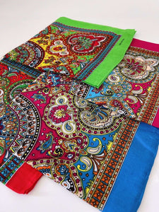 Women Colorful Retro Paisley Bandana Hair Head Headband Wrap Square Scarf Mask