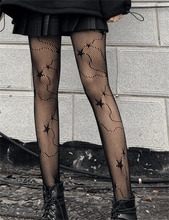 Women Lady retro Sexy Star Gothic Celestial Pantyhose Fish Net Stockings tights