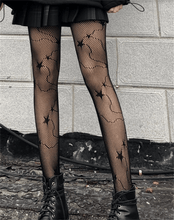 Women Lady retro Sexy Star Gothic Celestial Pantyhose Fish Net Stockings tights