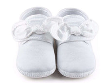 Baby Shower Girl Kid Infant White Christening Wedding Party Satin first Shoes