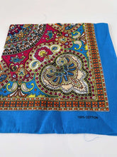 Women Colorful Retro Paisley Bandana Hair Head Headband Wrap Square Scarf Mask Blue