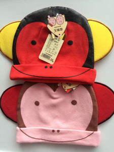 NEW Baby Boy Girl Kids Child Party Monkey Face Ear Beanie Hat Cap 3m-1year Prop