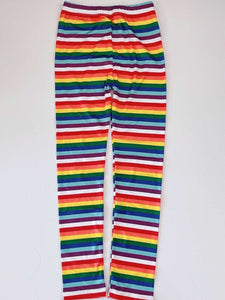 Kids Girls children Leopard Or Rainbow Stripe Stretch Leggings Pants 5-9 years