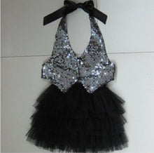 Girl Children Kids Dance Latin Performance Jazz Sequins tops vest Skirt Dress