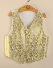 Kid Boy Children dance Party Show Costume Gold or silver formal Vest Waistcoat