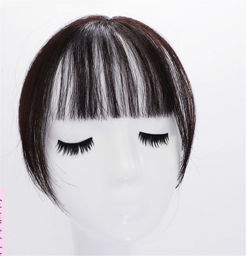 Lady Natural 100% Human Hair Clip on Bang Front Fringe REAL Wig Piece extension