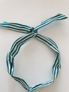 Women Lady Kid Girl striped Wire Bunny Ear adjustable bow scarf Hair head band